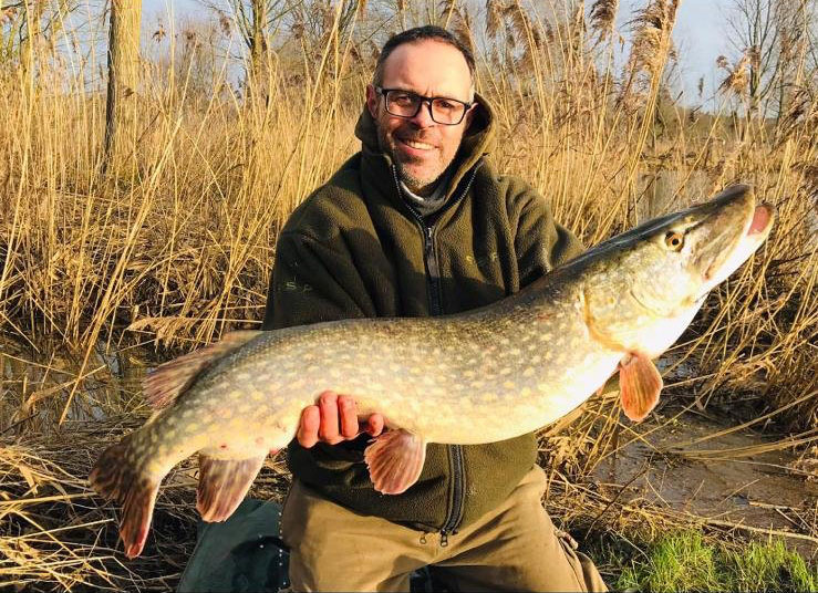 Mark with his 18lb 6oz Pike from Black Barn